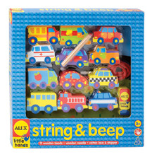 ALEX儿童积木玩具/早教类DIY玩具/3-5岁:木质穿绳玩具汽车